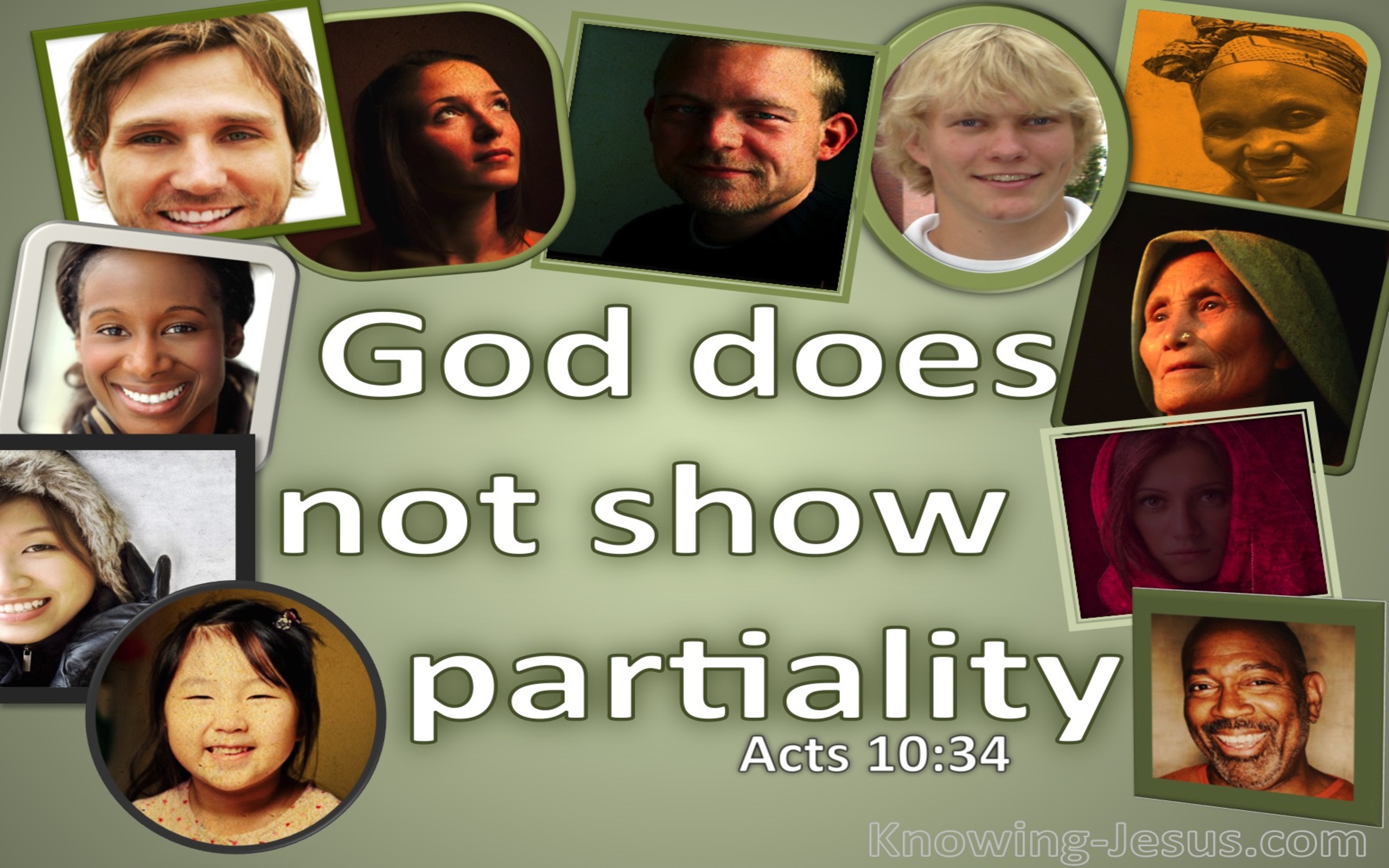 Acts 10:34 God Does Not Show Partiality (green)